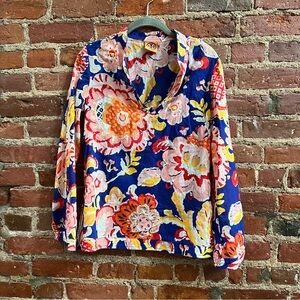 Tory Birch gauzy cotton fun tunic shirt clear sequins!